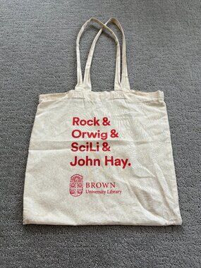 Brown University Library Rock & Orwig & SciLi & John Hay Canvas Tote Bag Red